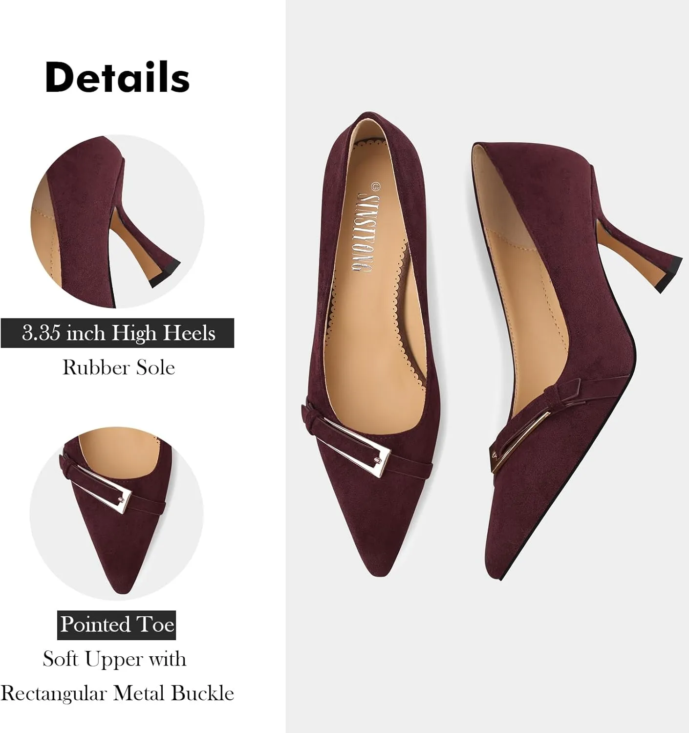 Pumps for Women Pointed Toe High Stiletto Heels Comfortable Work Dress Shoes