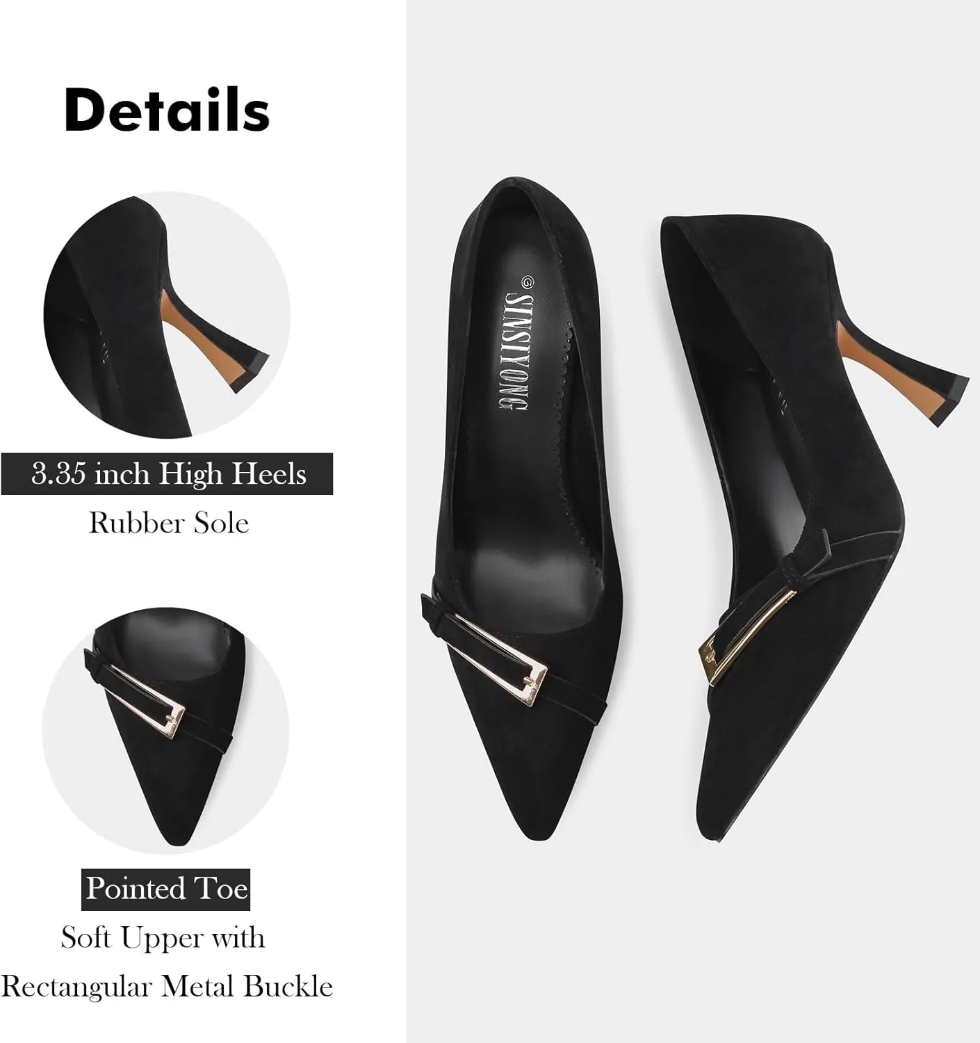 Pumps for Women Pointed Toe High Stiletto Heels Comfortable Work Dress Shoes
