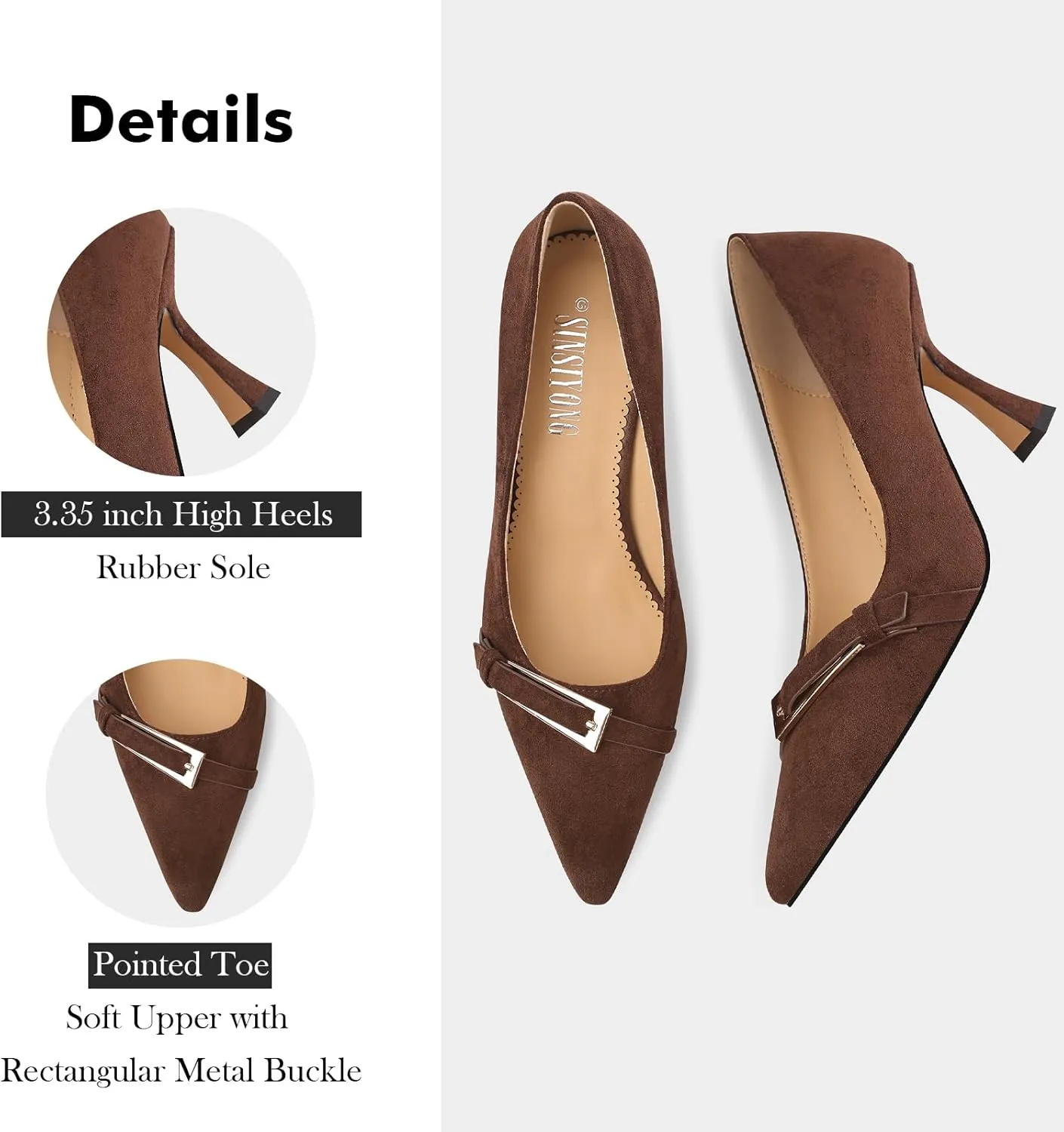 Pumps for Women Pointed Toe High Stiletto Heels Comfortable Work Dress Shoes