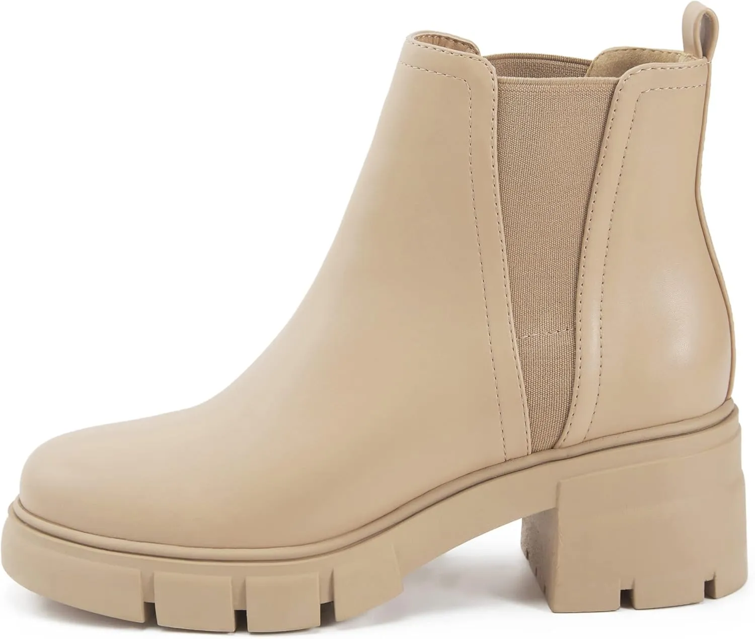 REDTOP Women's Chelsea Boots Elastic Chunky Block Heel Platform Lug Sole Ankle Booties