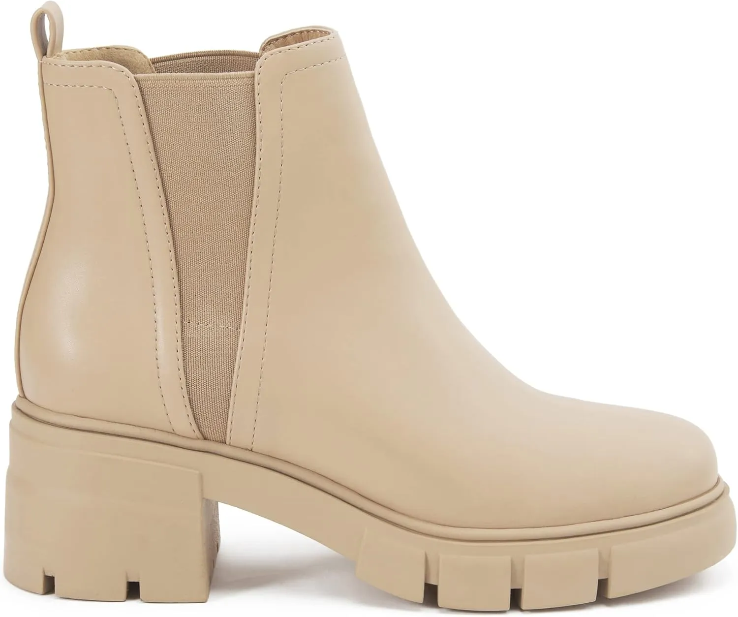 REDTOP Women's Chelsea Boots Elastic Chunky Block Heel Platform Lug Sole Ankle Booties