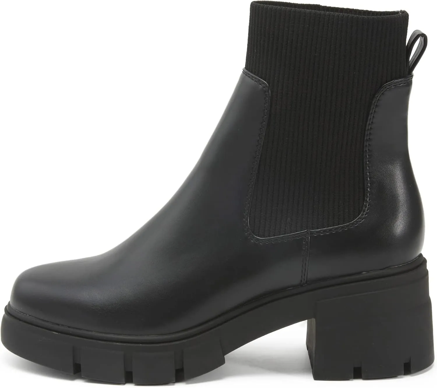 REDTOP Women's Elastic Chelsea Boots Chunky Block Heel Platform Lug Sole Ankle Booties