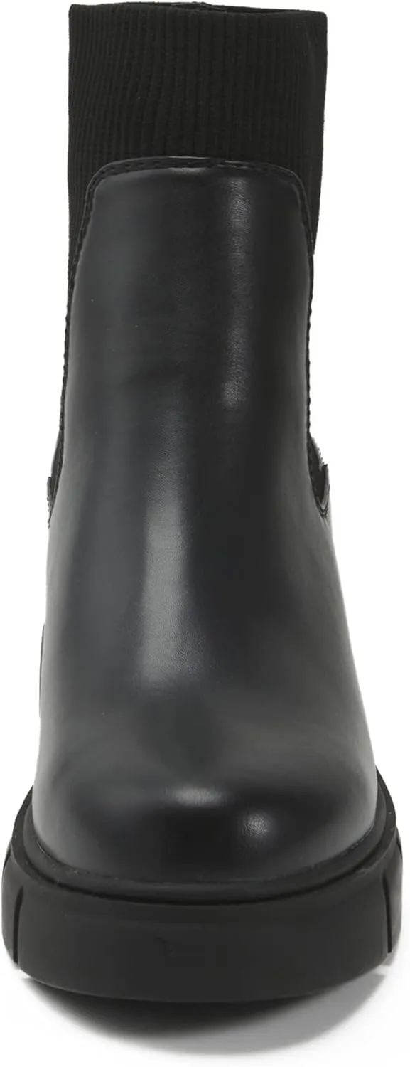 REDTOP Women's Elastic Chelsea Boots Chunky Block Heel Platform Lug Sole Ankle Booties