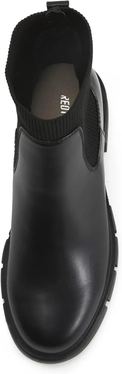 REDTOP Women's Elastic Chelsea Boots Chunky Block Heel Platform Lug Sole Ankle Booties