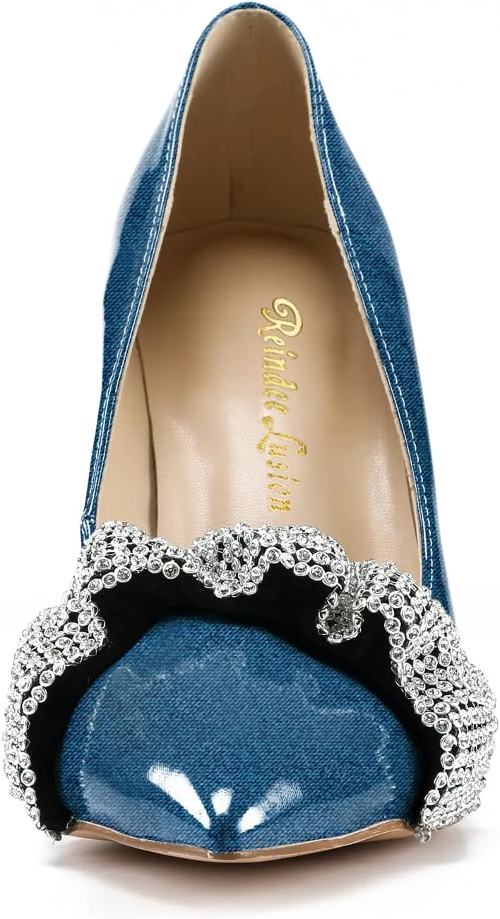 Reindee Lusion Womens High Stiletto Heels Pumps Music Note Printed Closed Toe Sexy Shoes