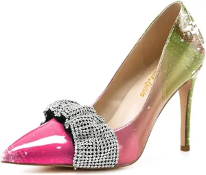 Reindee Lusion Womens High Stiletto Heels Pumps Music Note Printed Closed Toe Sexy Shoes