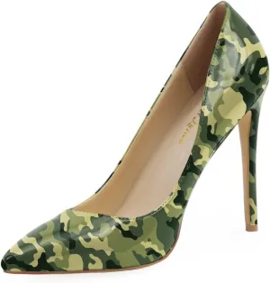 Reindee Lusion Womens High Stiletto Heels Pumps Music Note Printed Closed Toe Sexy Shoes
