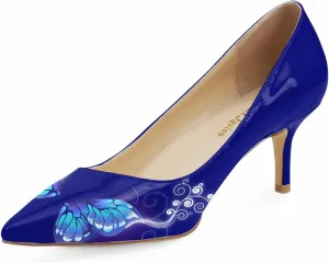 Reindee Lusion Womens Low Kitten Comfortable High Heels Music Note Printed Closed Toe Sexy Pumps Shoes