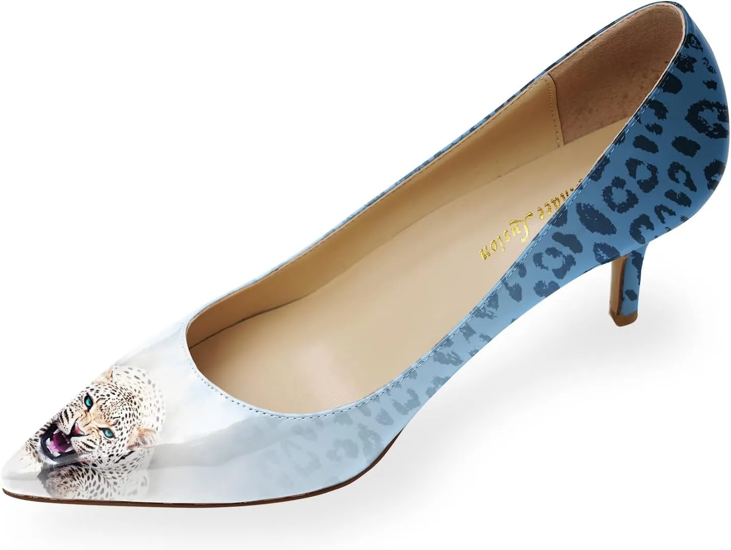 Reindee Lusion Womens Low Kitten Comfortable High Heels Music Note Printed Closed Toe Sexy Pumps Shoes