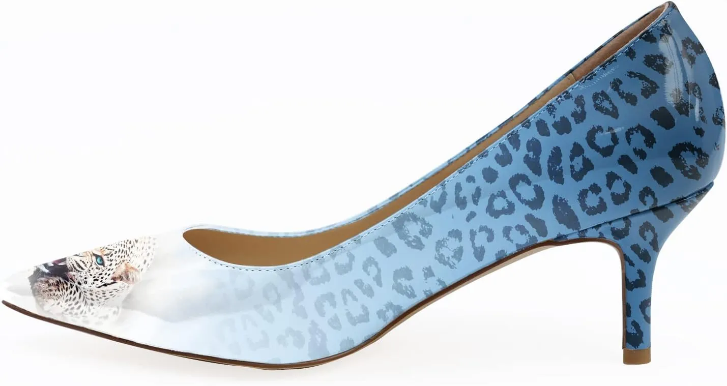 Reindee Lusion Womens Low Kitten Comfortable High Heels Music Note Printed Closed Toe Sexy Pumps Shoes