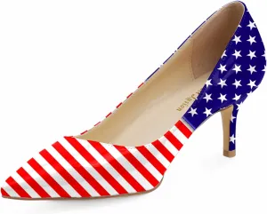 Reindee Lusion Womens Low Kitten Comfortable High Heels Music Note Printed Closed Toe Sexy Pumps Shoes