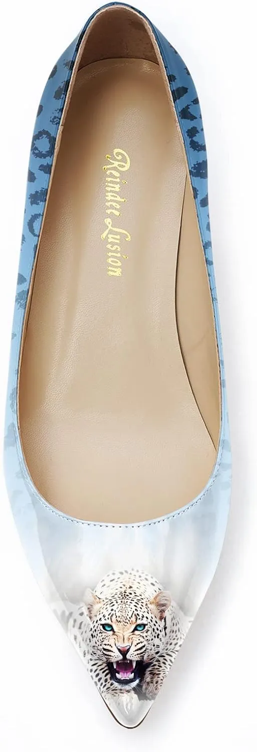 Reindee Lusion Womens Low Kitten Comfortable High Heels Music Note Printed Closed Toe Sexy Pumps Shoes