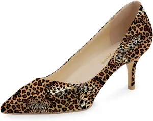 Reindee Lusion Womens Low Kitten Comfortable High Heels Music Note Printed Closed Toe Sexy Pumps Shoes