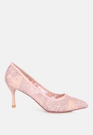 Reunion Lace Mid Heel Pumps By Ruw
