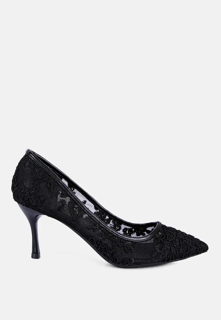 Reunion Lace Mid Heel Pumps By Ruw