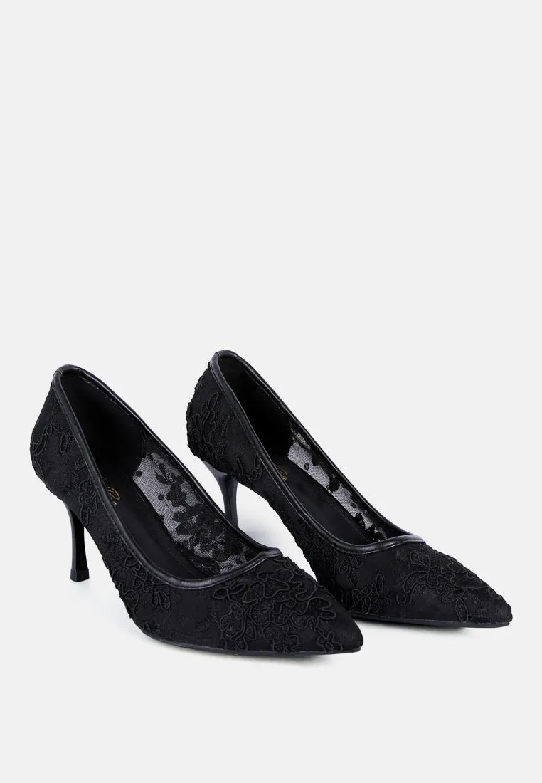 Reunion Lace Mid Heel Pumps By Ruw