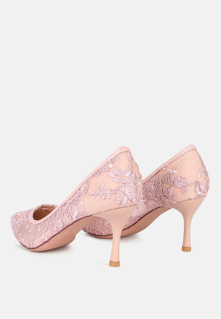 Reunion Lace Mid Heel Pumps By Ruw