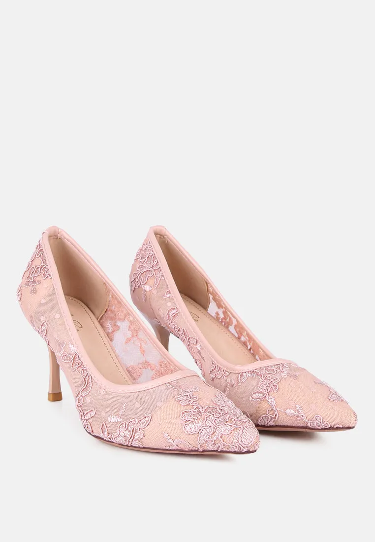 Reunion Lace Mid Heel Pumps By Ruw