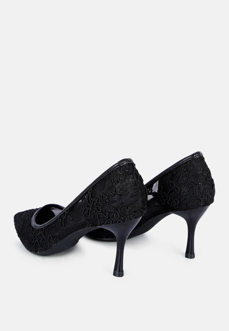 Reunion Lace Mid Heel Pumps By Ruw