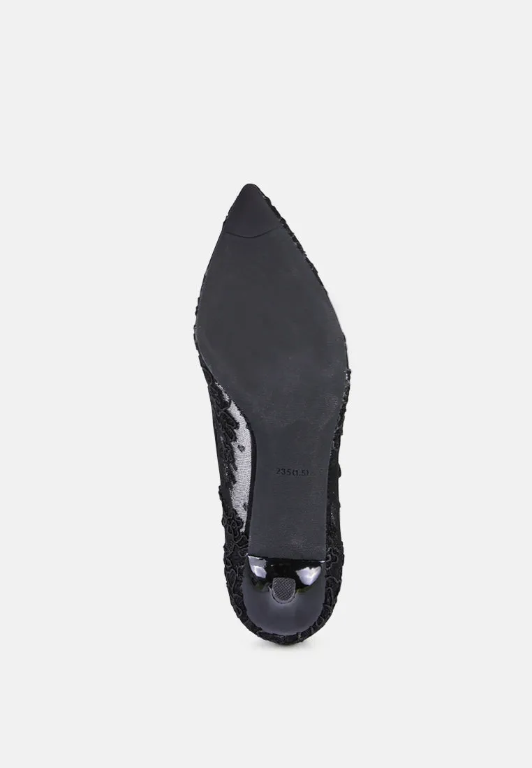 Reunion Lace Mid Heel Pumps By Ruw