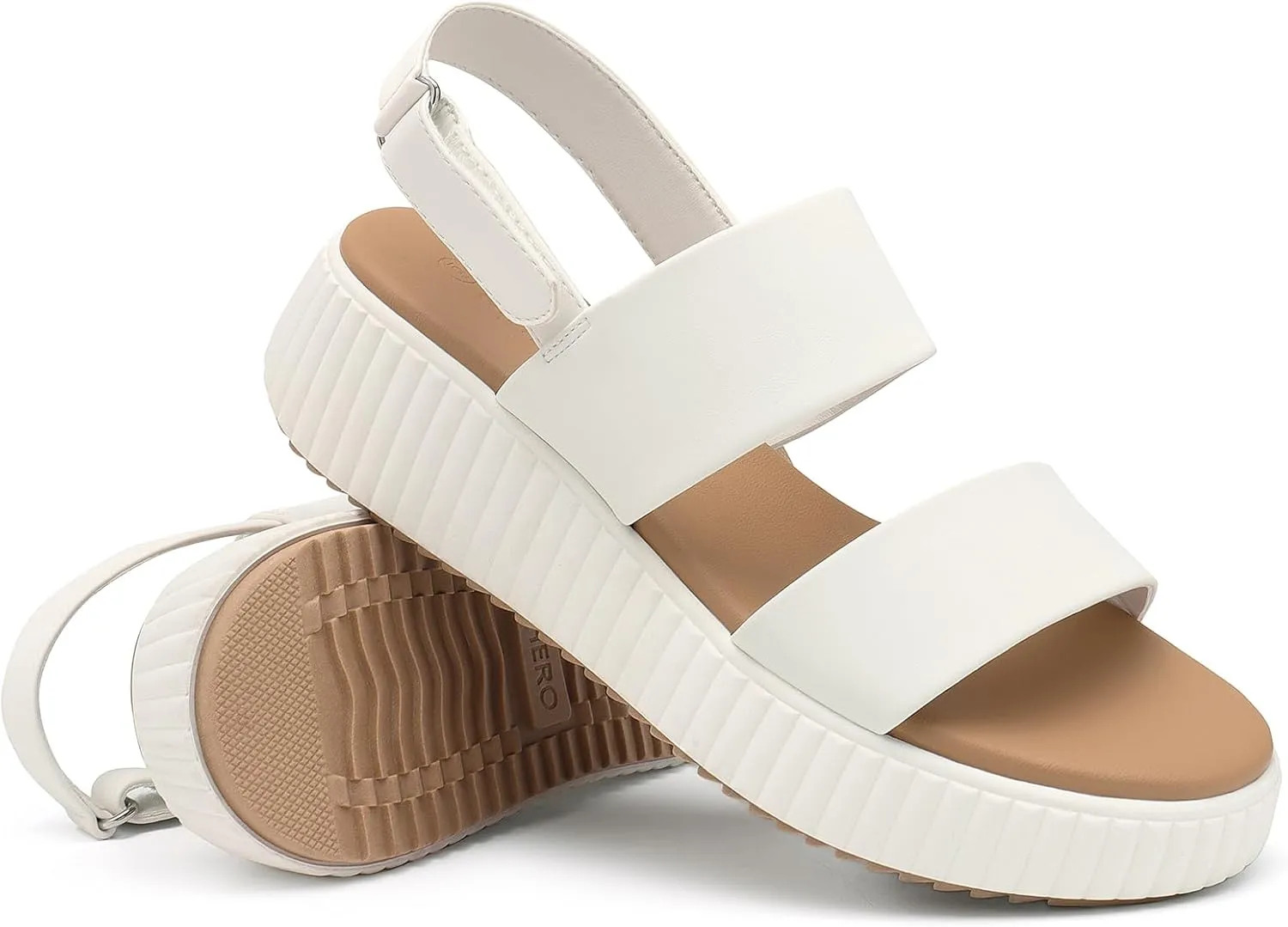 Rihero Women's Comfortable Walking Sandals Casual Summer Outdoor Open Toe Low Flatform Platform Wedge Sandals
