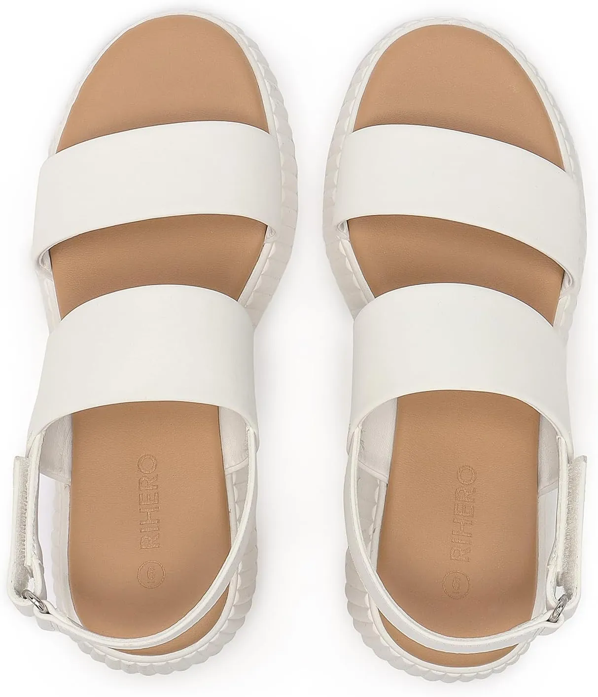 Rihero Women's Comfortable Walking Sandals Casual Summer Outdoor Open Toe Low Flatform Platform Wedge Sandals