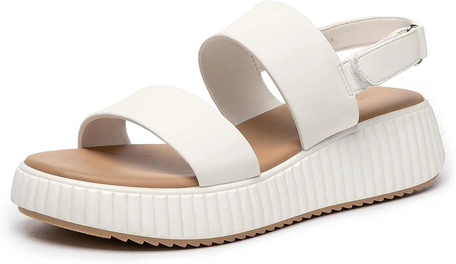 Rihero Women's Comfortable Walking Sandals Casual Summer Outdoor Open Toe Low Flatform Platform Wedge Sandals