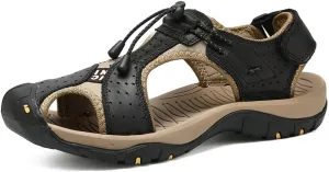 Rojeam Mens Casual Walking Sandals Closed Toe Beach Shoes Sports Outdoor Sandals Summer Sandals for Hiking Trekking