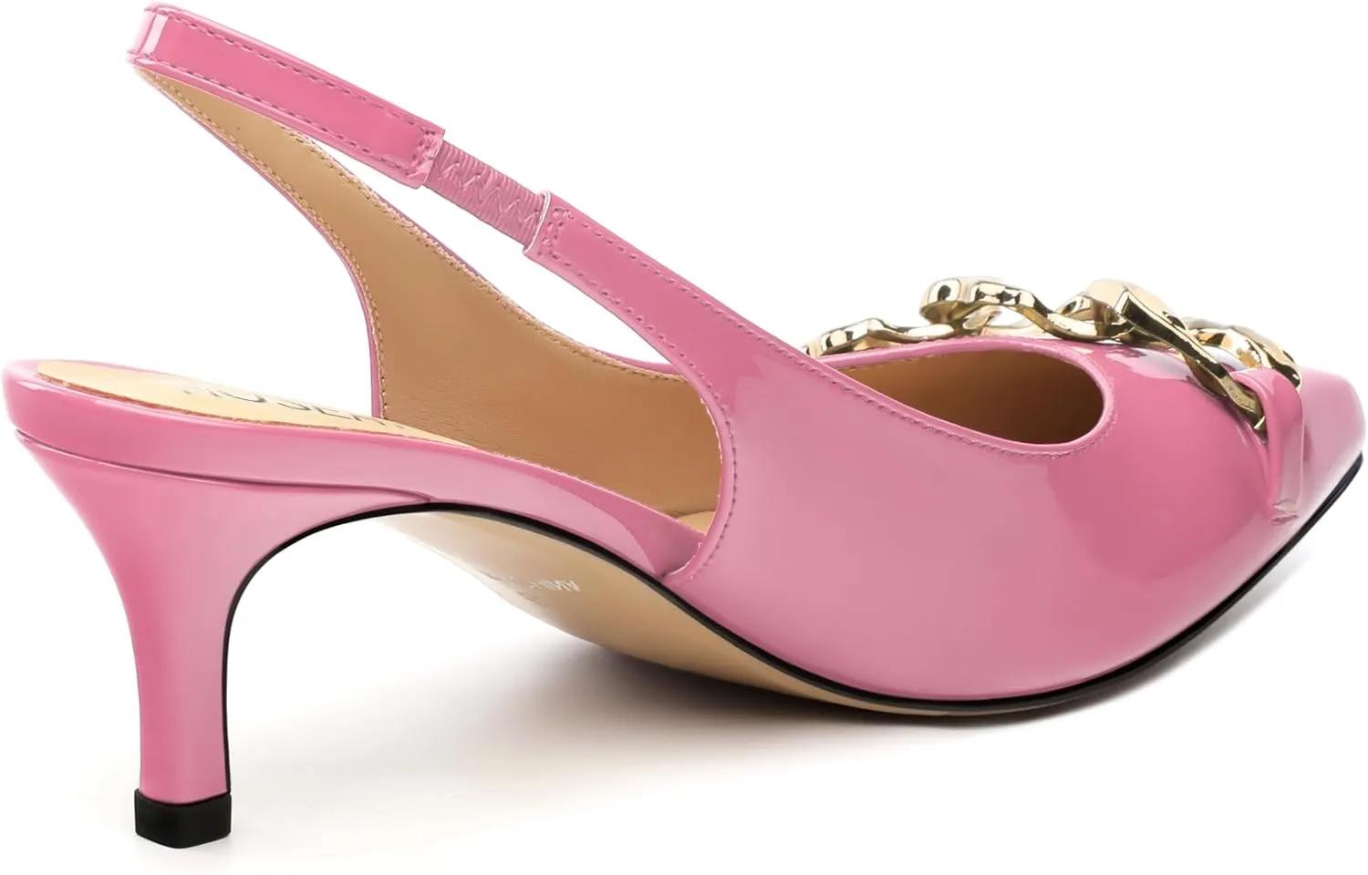 ROSERWISH Women's Slingback Kitten Heels Pointed Closed Toe Low Heel Pumps Patent Wedding Party Casual 2 inch Dress Shoes