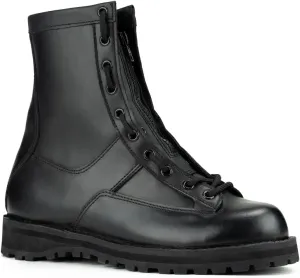 RYNO GEAR 8" Men's Military Tactical Work Boots Zipper Leather Motorcycle Combat Boots Lancer Leather Duty Boots