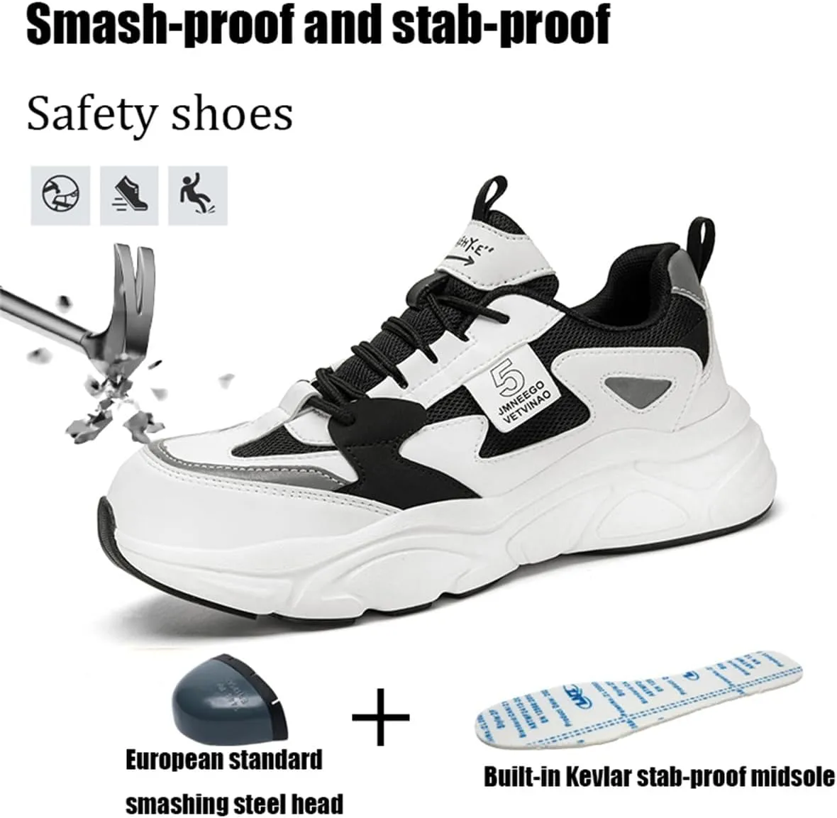Safety Trainers Women's Steel Toe Cap Work Shoes Lightweight Safety Shoes