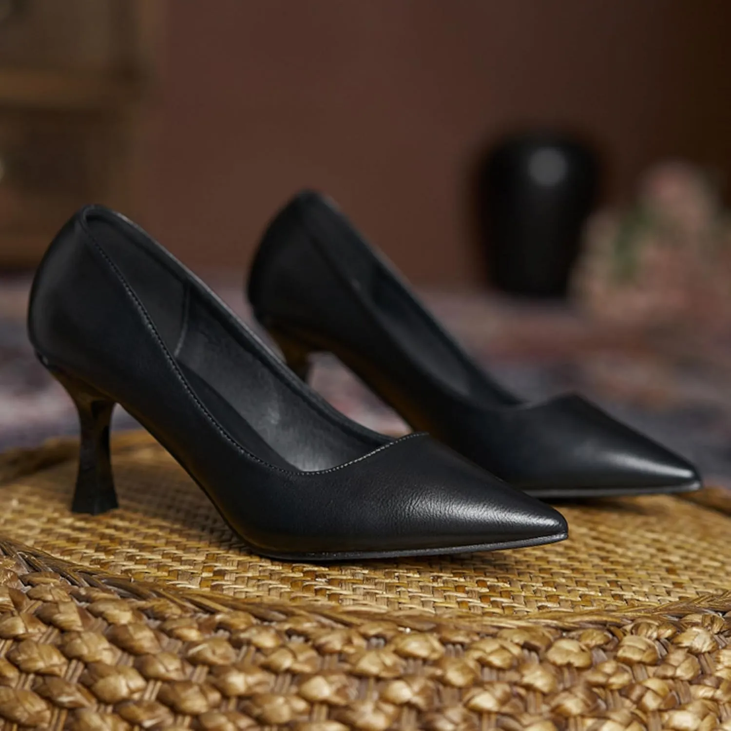 SAILING LU Pumps Shoes for Women Low Heels Wedding Dressy Sexy Kitten Heels Closed Pointed Toe Pumps Shoes