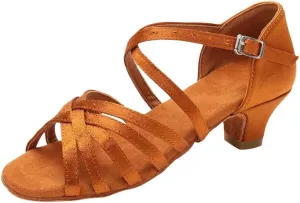 Sandals Women 2025 Fashion Latin Dance Shoes Ballroom Mid Heel Dance Shoes Strappy Wedding Bridesmaid Shoes