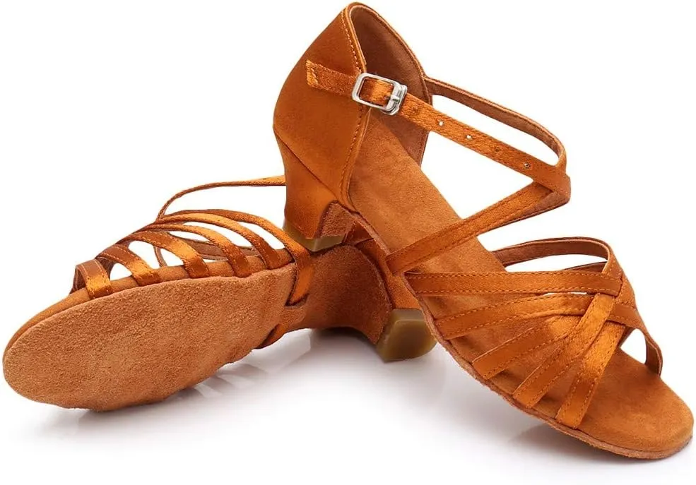 Sandals Women 2025 Fashion Latin Dance Shoes Ballroom Mid Heel Dance Shoes Strappy Wedding Bridesmaid Shoes