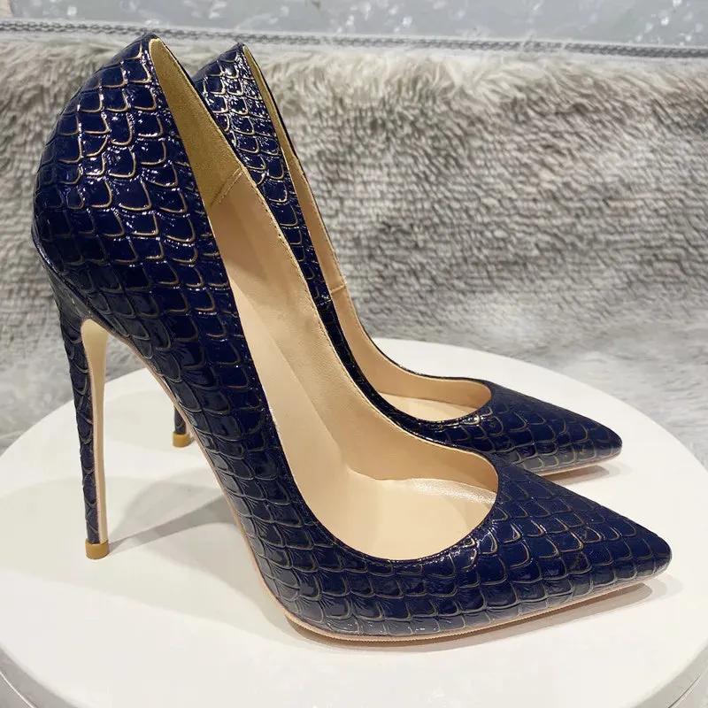 sexy 12cm Women's serpentine high heels,