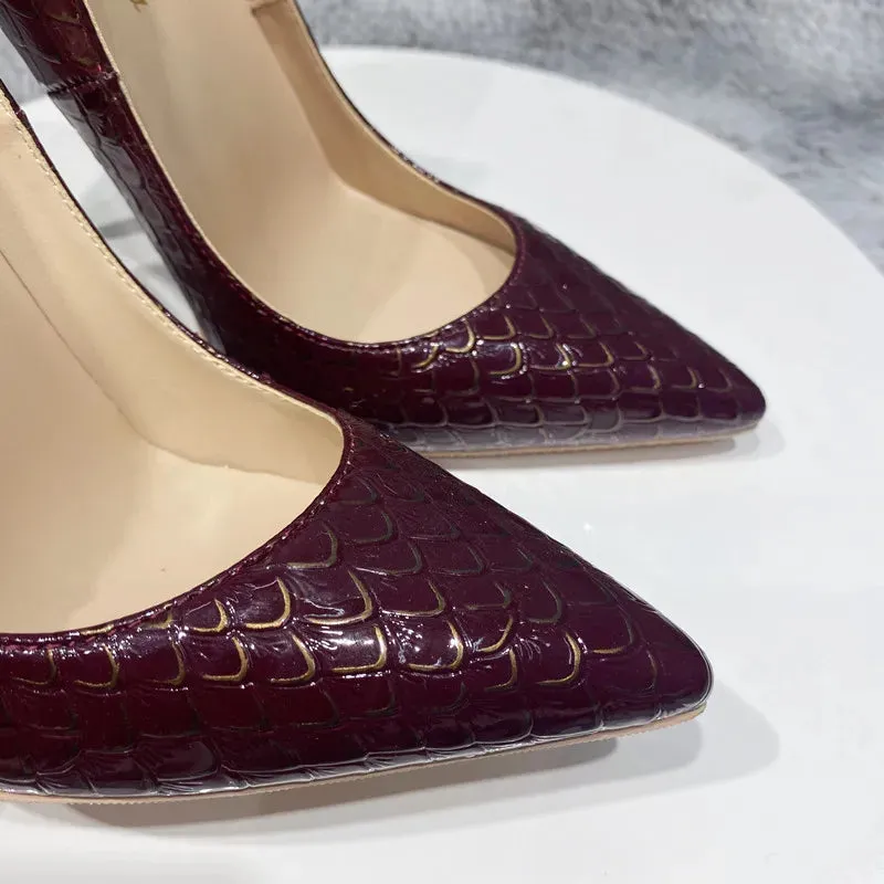 sexy 12cm Women's serpentine high heels,