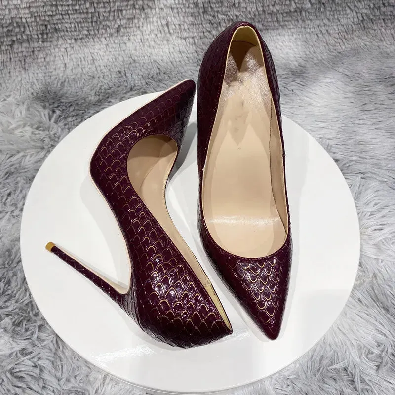 sexy 12cm Women's serpentine high heels,