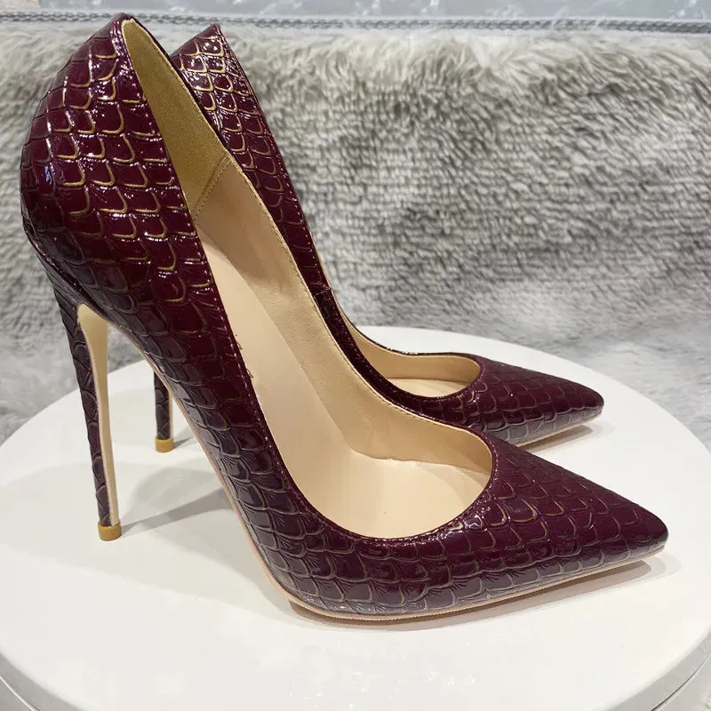 sexy 12cm Women's serpentine high heels,