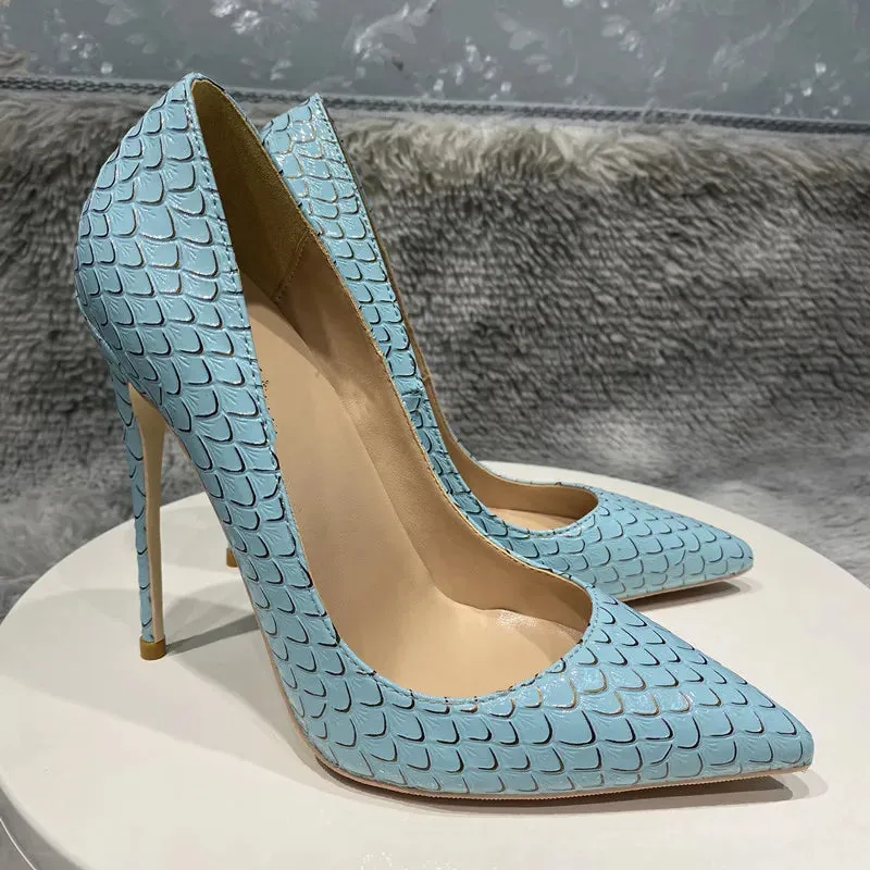 sexy 12cm Women's serpentine high heels,