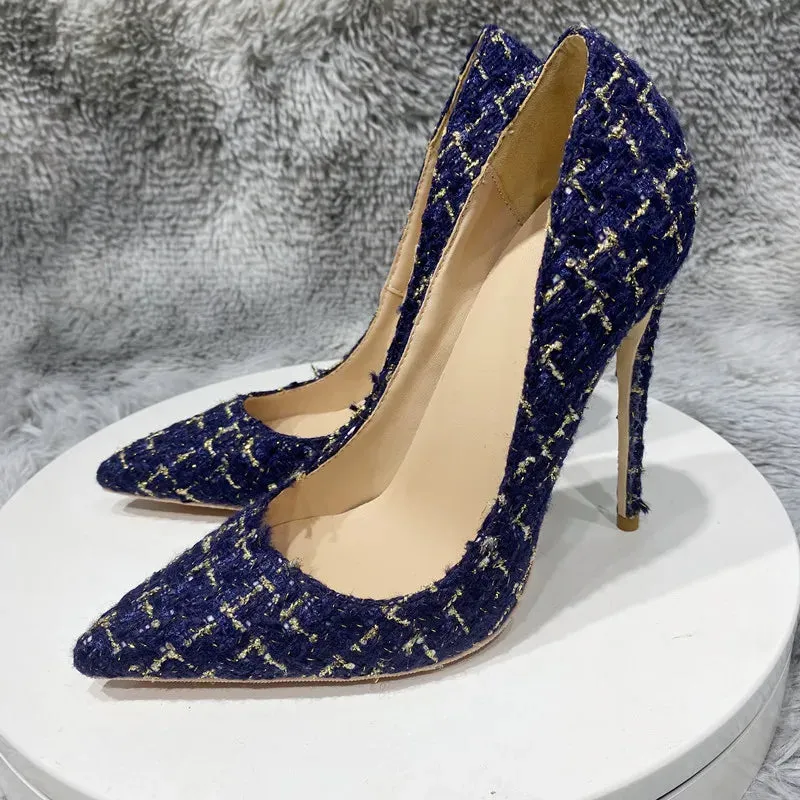 sexy 12cm Wool high heels  sexy party high heels