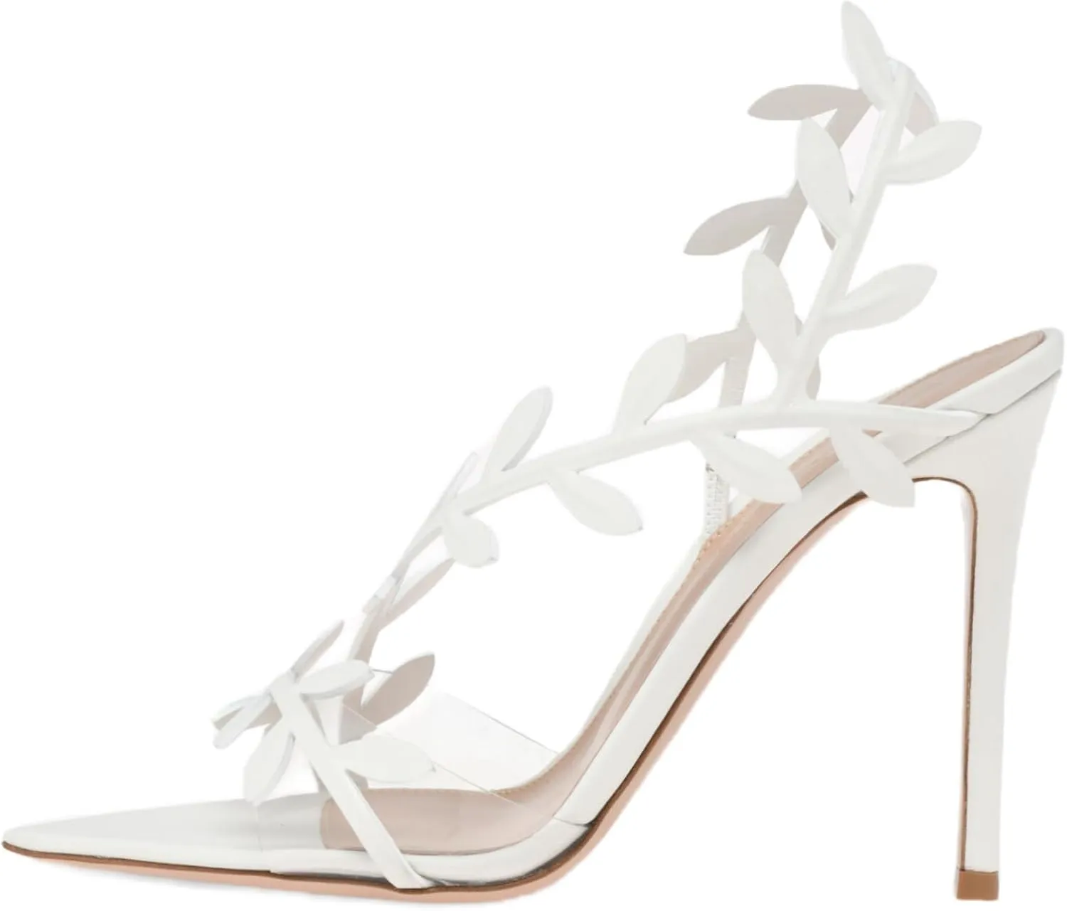 sexytag Clear Stiletto High Heels Pointed Open Toe Strappy Slingback Heeled Sandals for Women