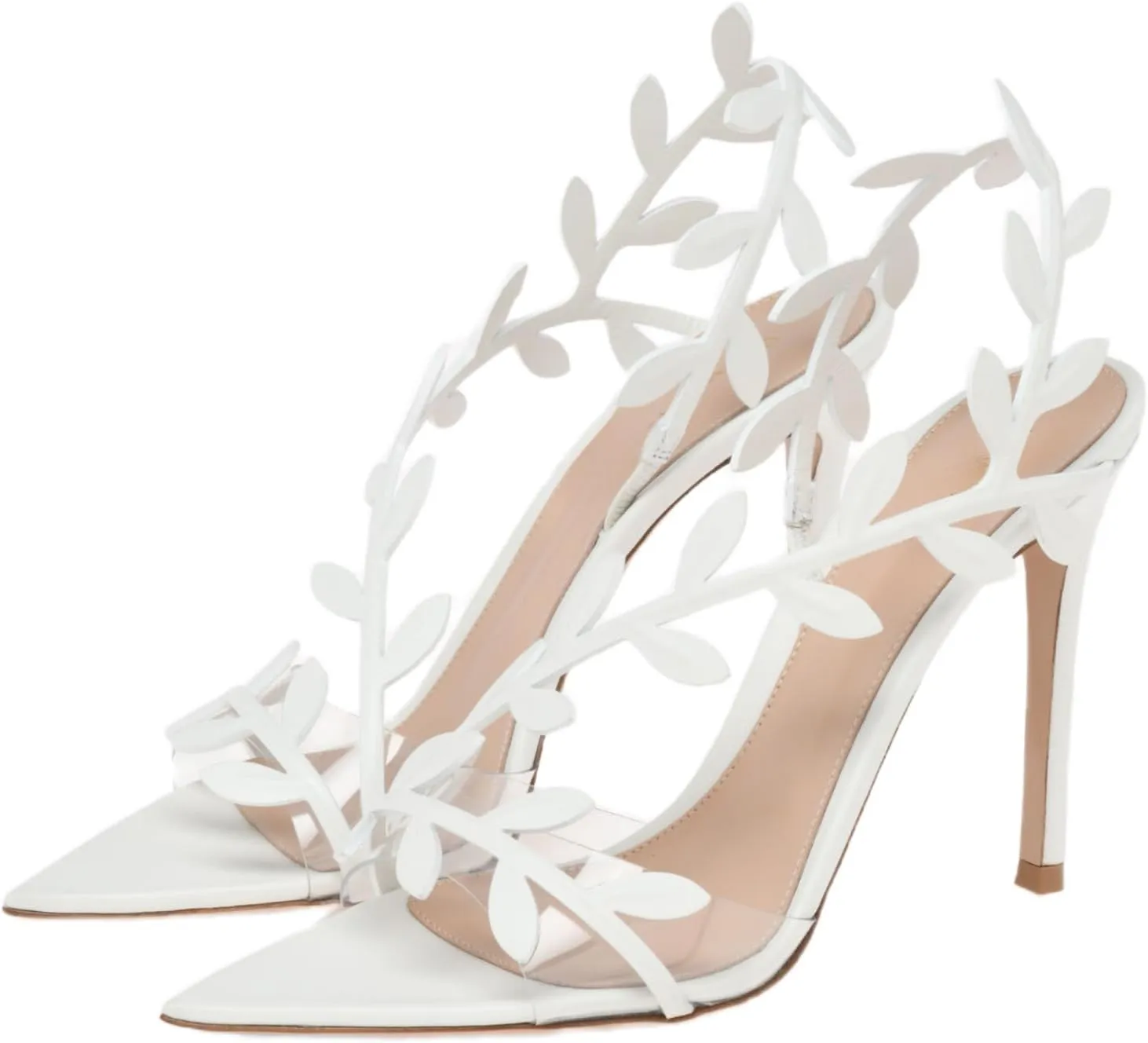 sexytag Clear Stiletto High Heels Pointed Open Toe Strappy Slingback Heeled Sandals for Women