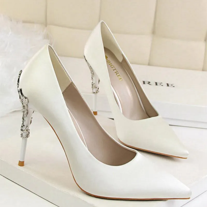Shallow Metal Stiletto Heels