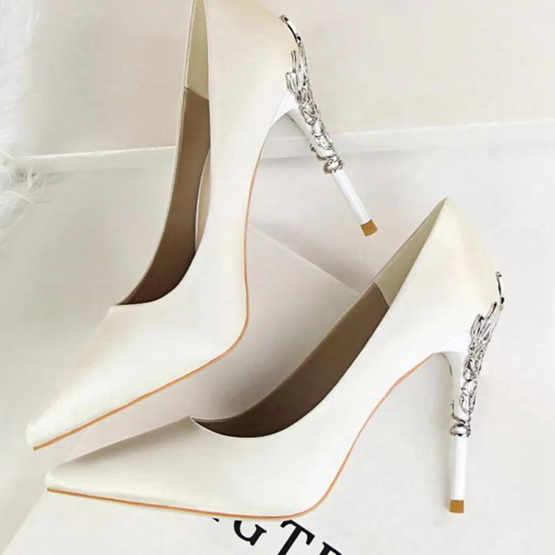 Shallow Metal Stiletto Heels