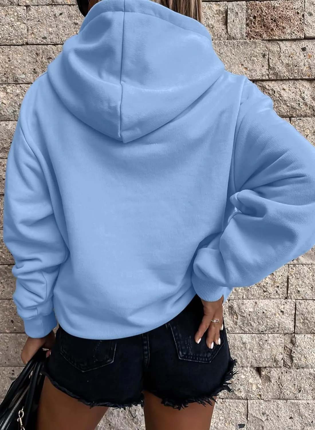 SHEWIN Women's Casual Hoodies Long Sleeve Solid Lightweight Pullover Tops Loose Sweatshirt with Pocket