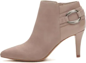 SHODENSE Women Stiletto Heel Pointed Toe Ankle Booties Side Zipper Suede Chelsea Ankle Boots Gold Buckle Strap Short Boots Kitten Heels Pointy Toe Crocodile Boot Patchwork Fall Dressy Retro 4-11 M US