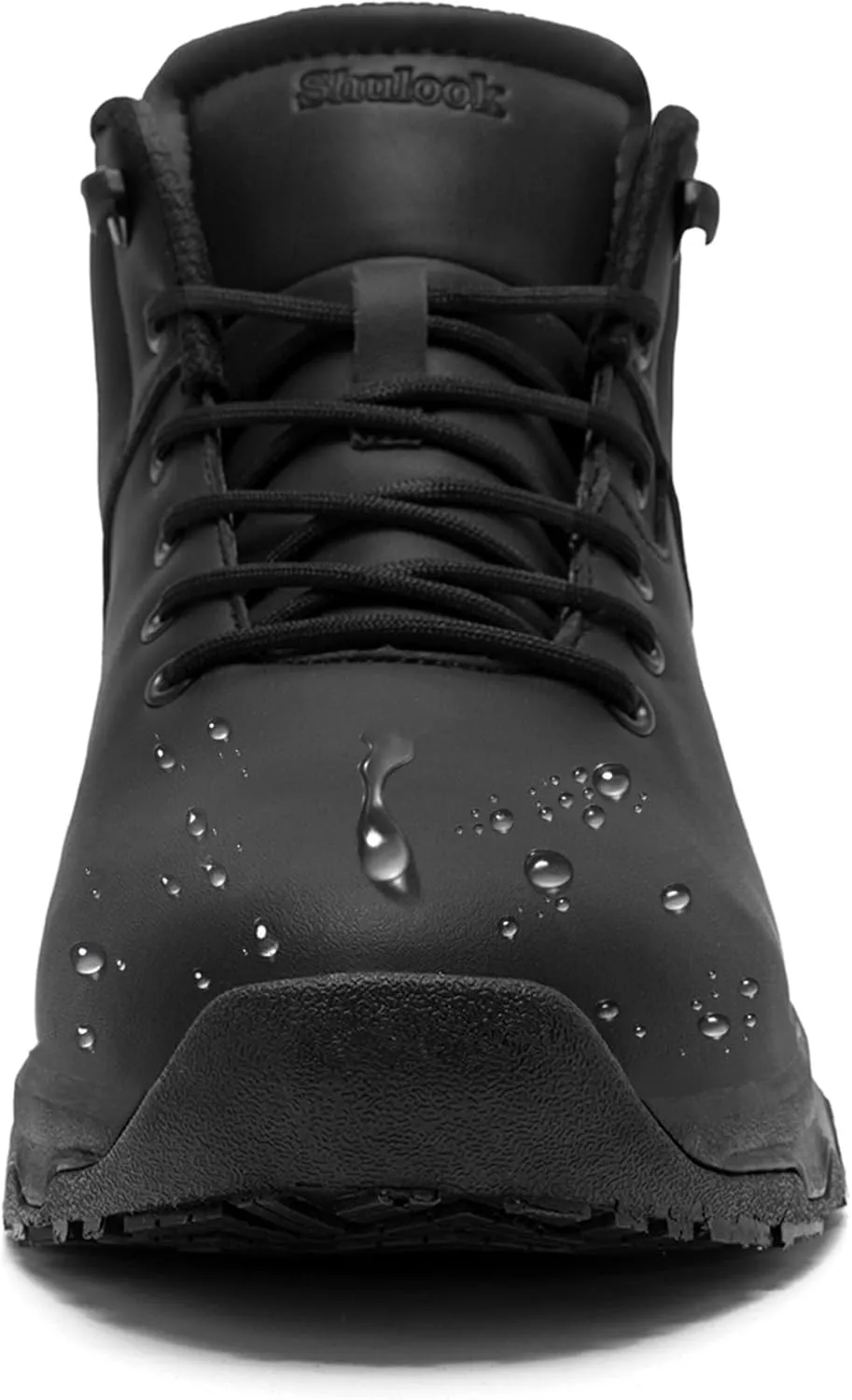 SHULOOK Non Slip Work Boots for Men Slip Resistant Shoes Waterproof Food Service Chef Kitchen Restaurant Working Boots Casual Leather Ankle Boot Outdoor Walking Booties