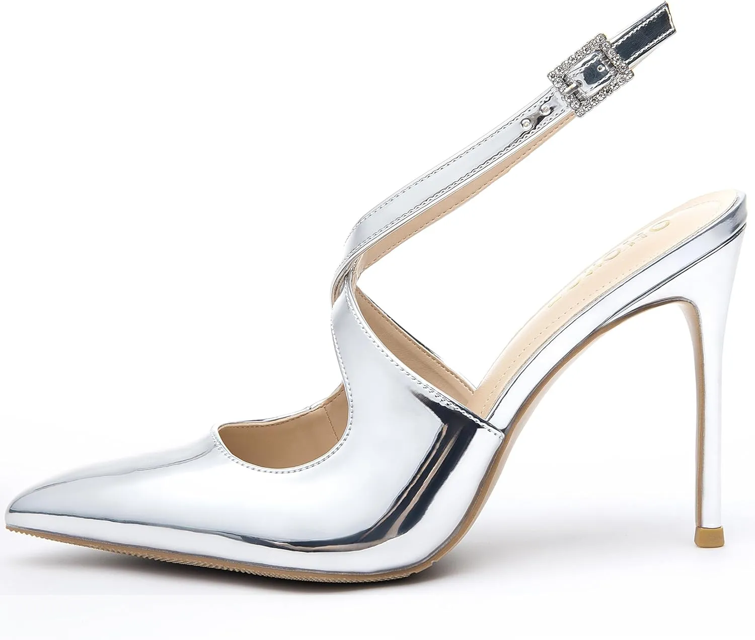 Slingback Heels for Women Pointed Closed Toe Stiletto Pumps Cross Strap Kitten Heels Wedding Party Dress Sandals Shoes