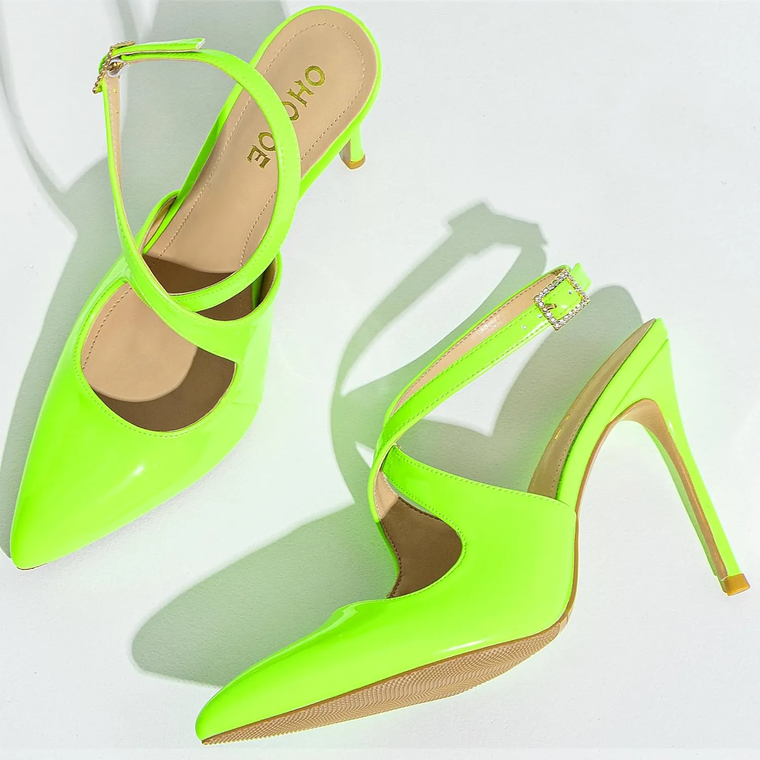 Slingback Heels for Women Pointed Closed Toe Stiletto Pumps Cross Strap Kitten Heels Wedding Party Dress Sandals Shoes