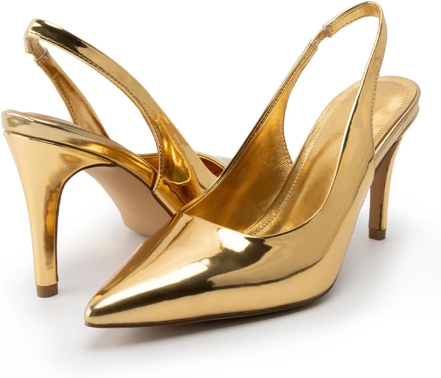 Slingback Heels for Women Pointed Toe Stiletto Heel Closed Toe Pumps Slip on High Heels 2.95 inch Dress Pumps